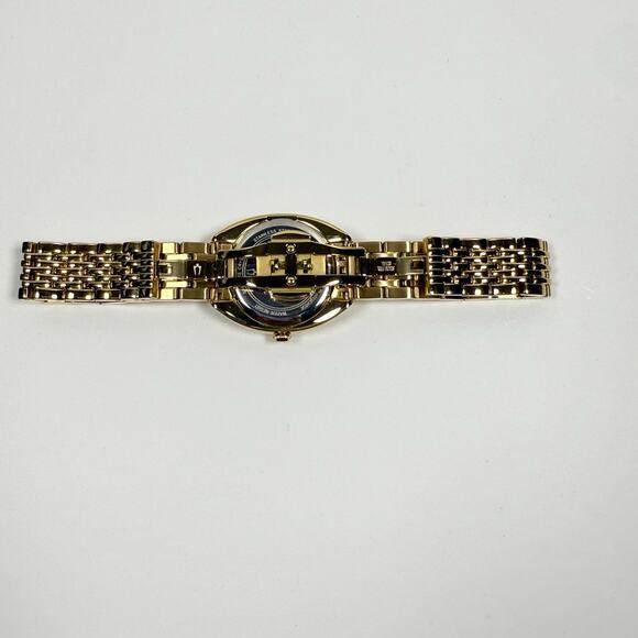 New-Bulova Classic 98R298 Diamond Accent White Dial Gold Stainless Women’s Watch main image 4